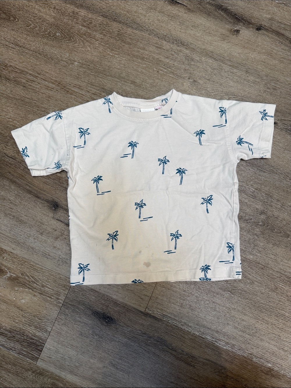 Zara Kids White Palm-Print T-Shirt